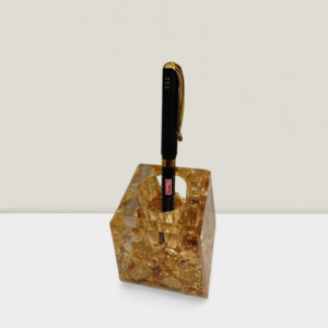 DigaNT 2 in 1 Penholder, Paperweight Pen stand Golden Liquid Metal, anantapur store